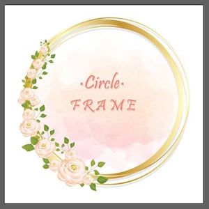 Gold Rahmen Clipart, mit rosa Aquarellen, große hohe Qualität, minimalistische Rahmen, Hochzeit Designs, PNG sofortiger Download