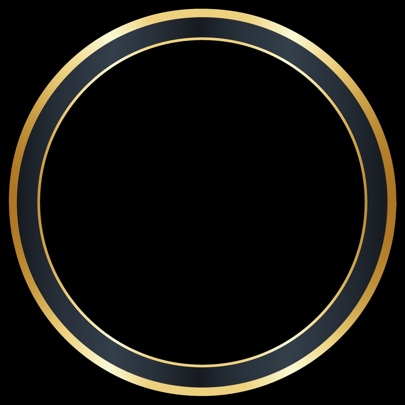 Black and Gold Minimalist Circle Simple Border Frame - Etsy