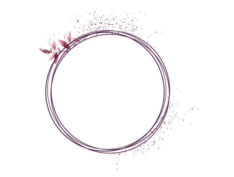 Plum Colored Floral Frame, Minimalist Design, Clipart, High Quality ...