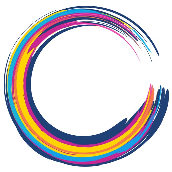 Splatter Logo | Unity Circle | Multi-color clip art | Circle Frame Logo | BONUS download included | PNG & JPG, Instant download