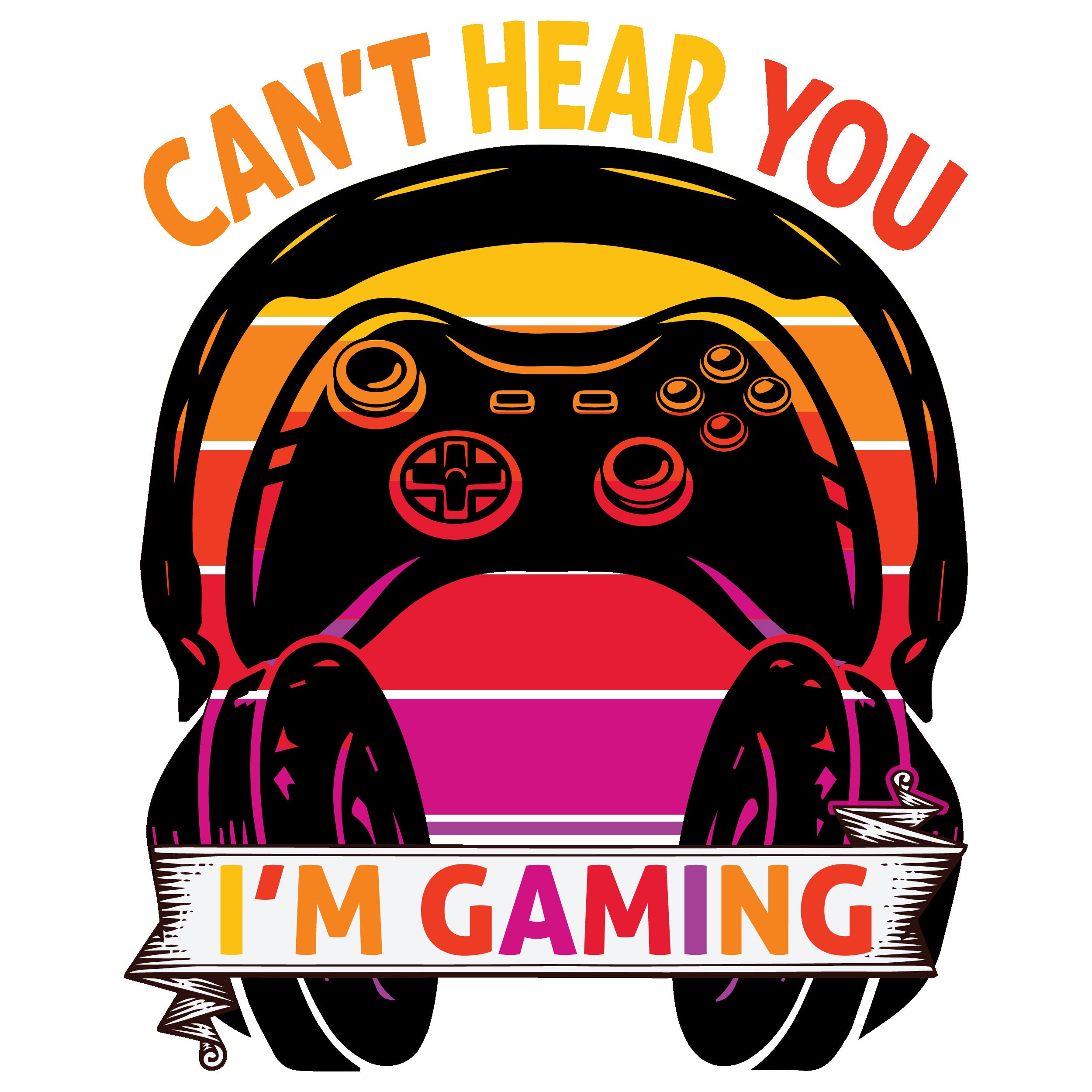 Gamer Logo Can't Hear You I'm Gaming Art | Game Room Art and Decor