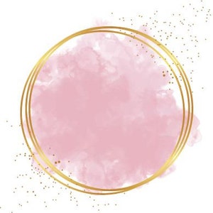 | d’aquarelle rose | du Cercle d’Or Clipart | | de cadre de bordure scintillante TÉLÉCHARGEMENT BONUS inclus | Téléchargements PNG, JPG et pdf