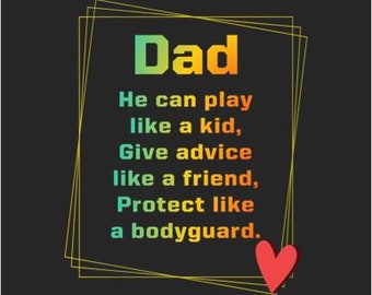 Cita del Día del Padre, Feliz Día del Padre, Motivación de papá & Inspirador, Descarga instantánea JPEG O Personalizar (sin costo adicional)