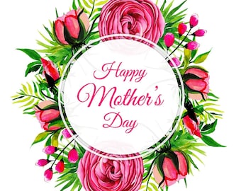 Three Mother's Day Designs Clipart Graphics, Love Mom Happy Mothers Day PNG and JPEG Instant Downloads