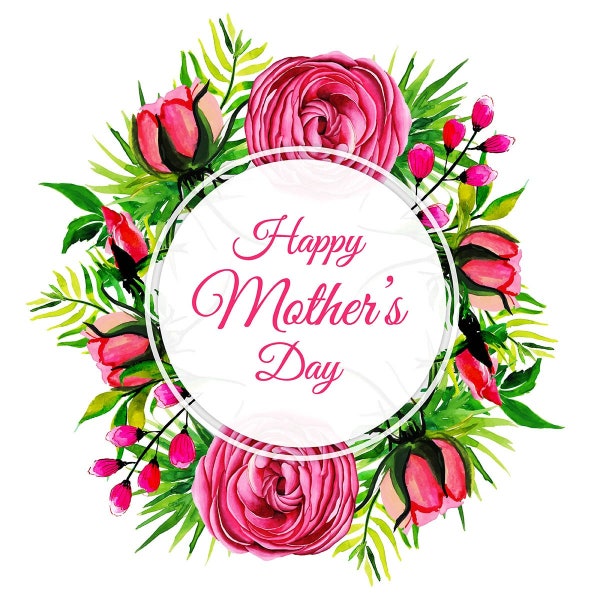 Three Mother's Day Designs Clipart Graphics, Love Mom Happy Mothers Day PNG and JPEG Instant Downloads
