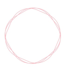 FEM Handritad linjecirkel, hög kvalitet, trådcirkel, rosa, flerfärgad, blå, grön, röd/laxgrön och PNG, direktnedladdning