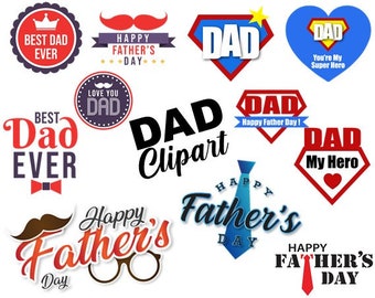 Fathers Day Clipart, Dad Clip Art, Best Dad, LOTS of Images, Digital Download