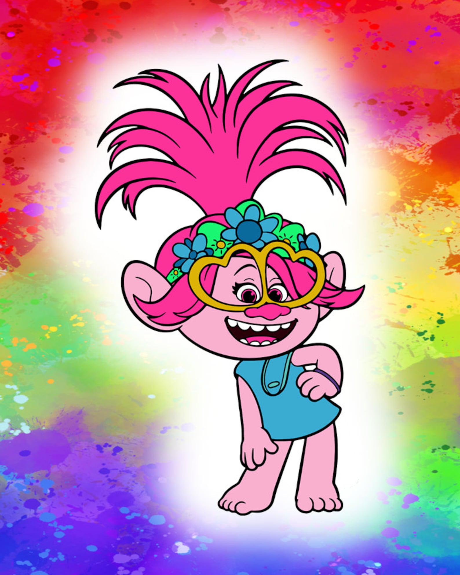 Trolls World Tour I Queen Poppy I Character Downloads I Wall Etsy
