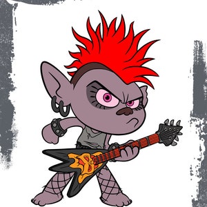 Trolls World Tour  I  Queen Barb  I  Character Downloads  I  Wall Art  I  Brush Stroke Frame