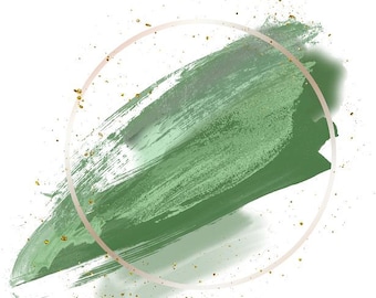 Green Brush Strokes Clipart | PNG & JPG Instant download