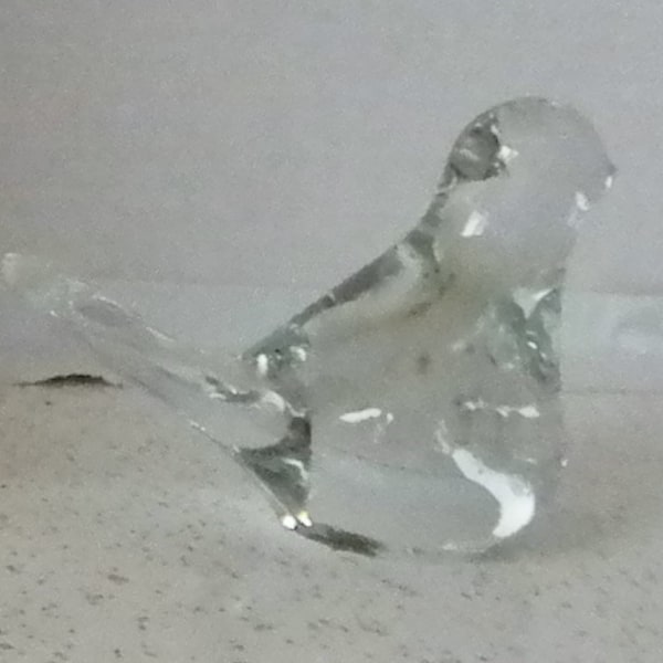 Vintage Clear Glass Bird Paperweight