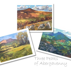 Conjunto de cartões de felicitações Three Peaks of Abergavenny