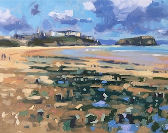 South Beach Tenby, 7'' x 5'' Art Greetings Card. Quality printed card, blank inside.