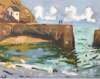 Porthgain, Pembrokeshire, 7'' x 5'' Art Greetings Card. Quality printed card, blank inside.