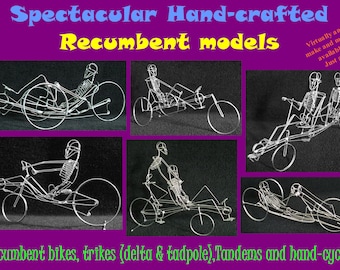 Spectacular Hand-Crafted Recumbent cycles - Fantastic gift idea for all cyclists, enthusiasts and collectors.