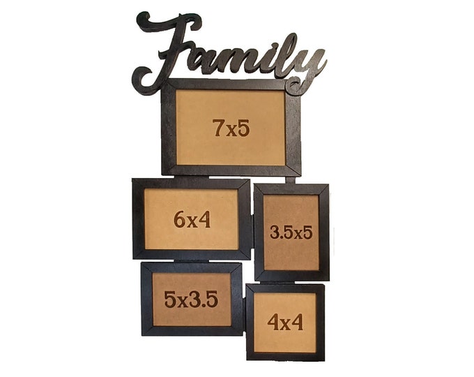 Family 5 photo collage frame | Painted photo frame, Family photo collage, Photo Memorial, Picture collage