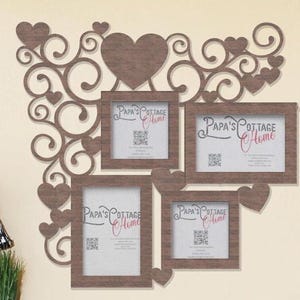 Heart Flourish Valentine&#39;s Day, Newlywed, Anniversary | Family photo collage, Photo collage frame, Picture frame, Custom collage