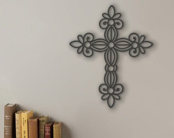 Easter Cross - Wrought Iron Style | Stained or Painted Custom gift, Custom Easter Gift