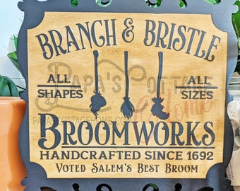 Branch and Bristle Custom Decorative Sign for Halloween - Large