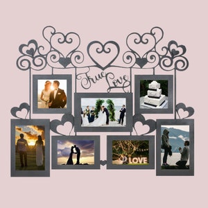 Swirls and Hearts | MDF | Valentine&#39;s Day, Personalized photo frame, Personalized photo frame, Photo collage frame, Picture frame collage