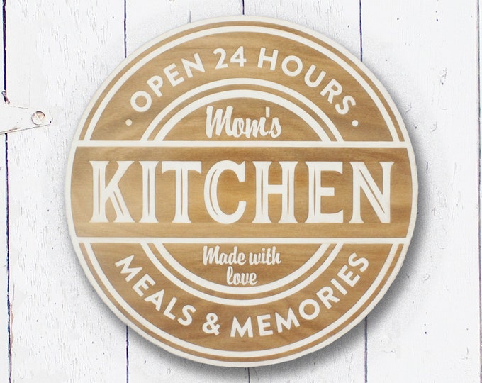 Mom's Kitchen Welcome Sign | Kitchen Diner sign, family sign, wall art, decor,