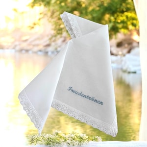Handkerchief tears of joy in your desired color Lace handkerchief for the wedding, Elegant handkerchief for tears of joy at the wedding