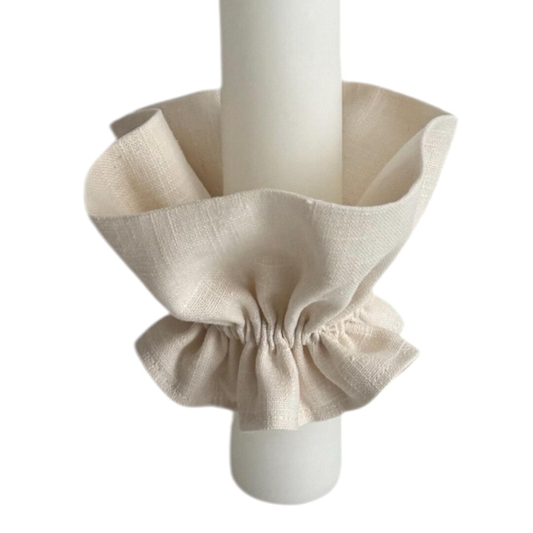 First Communion Candle Drip Protector Made of Linen - Cream - Etsy