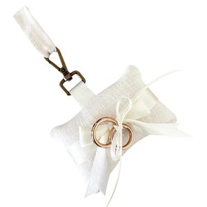 Ringkussen voor hond van linnen 10 x 7 cm voor bruiloft – voor huwelijksceremonie & bruidspaar accessoire