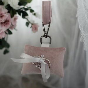 Roze fluwelen hondenringkussen voor bruiloften | Bruiloftsaccessoires voor honden | Hondenaccessoires