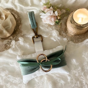 Ringkussen met fluwelen lint in de vorm van een hond voor een bruiloft | Bruiloftsaccessoires voor honden | Elegante hondenaccessoires voor de grote dag