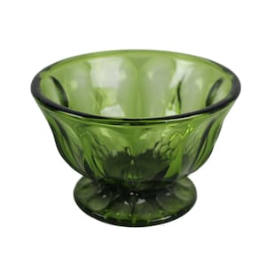 Vintage Indiana Green Glass Compote Candy Dish Pedestal Bowl MCM Mid Century