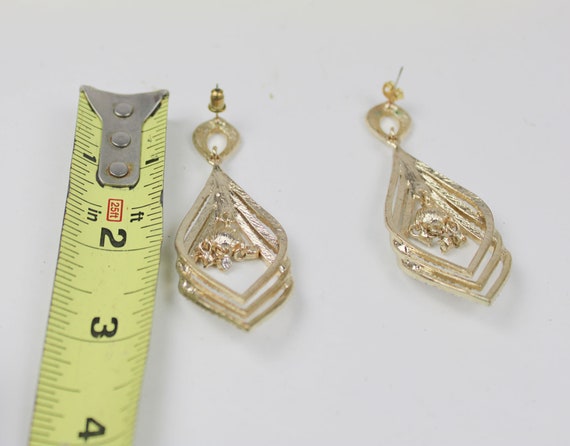 Crystal Rhinestone Dangle Earrings Long Statement… - image 6