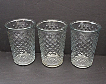 RESERVED Anchor Hocking USA Diamond Quilted Ice Tea Tumbler Glass 16oz Vintage Glassware