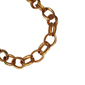 KJL Kenneth Jay Lane Gold Tone Hammered Link Statement Necklace