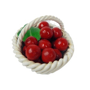 Handmade Hand Painted Ceramic Lattice Fruit Basket Bassano Italian Medium Vintage Mid Century