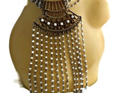Goldette Egyptian Revival Necklace Cleopatra Bib Multi Strand
