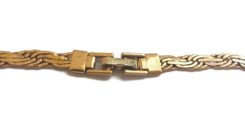 Trifari Flat Rope Necklace Gold Tone Signed