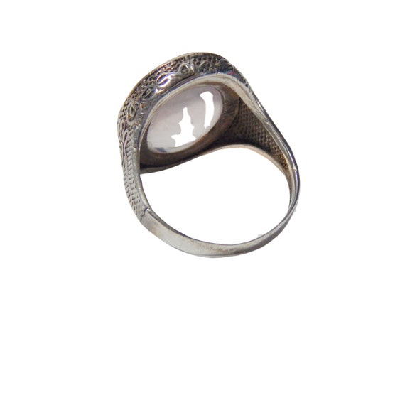 Large Rose Quartz  Ring 925 Sterling Silver Chine… - image 10