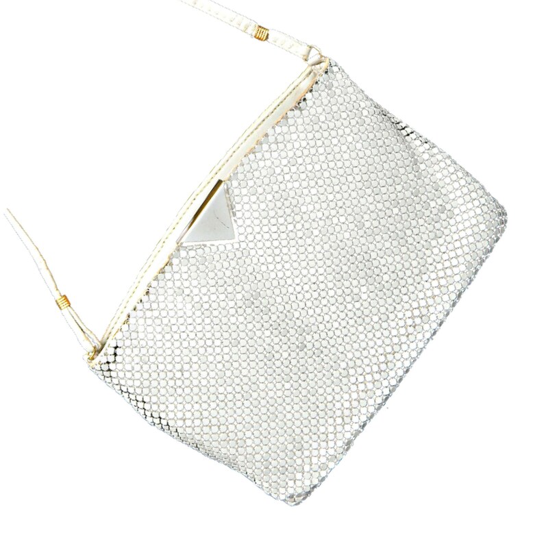Mesh Handbag White Metal Mesh Metal Shoulder Bag, off White Evening Bag, Convertible ...