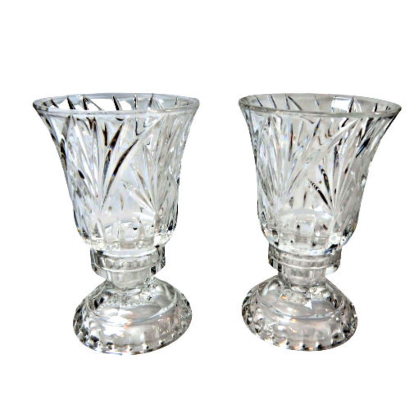 Pair of Crystal Hurricane Candle Holders by Royal Limited Etsy