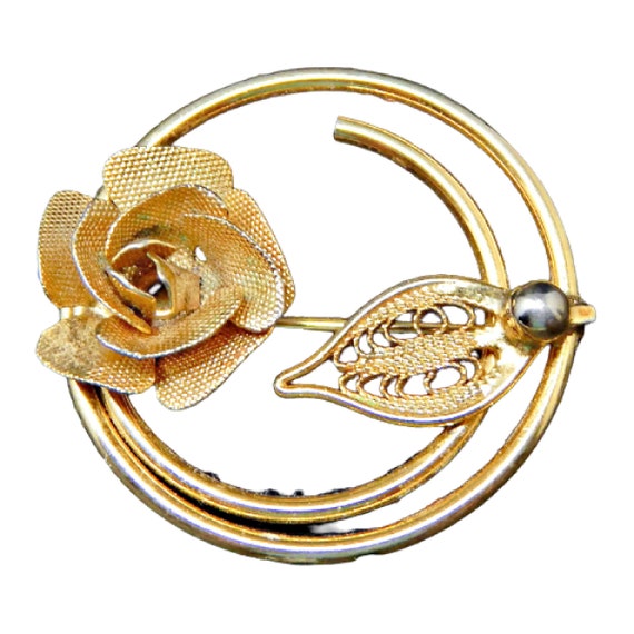 Sarah Coventry Rose Brooch, Promise Rose Pin, Rose in