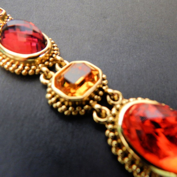 Joan Rivers Bracelet Large Faceted Cabochons Link… - image 1