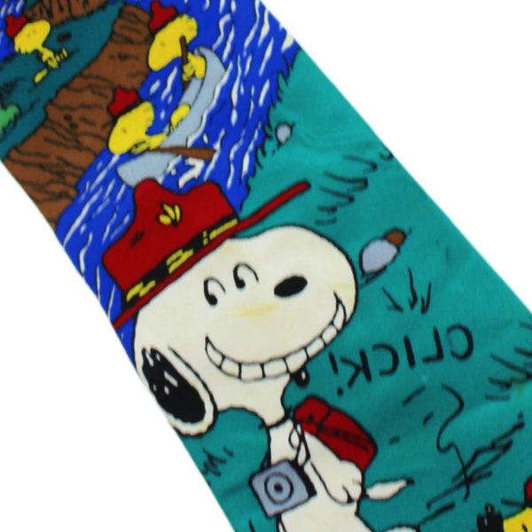 Peanuts Silk Tie Snoopy and Woodstock Another Photo Opportunity Vintage