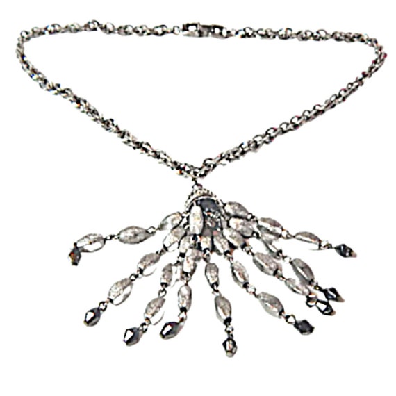 Crown Trifari Beaded Tassel Necklace Chunky Brush… - image 4