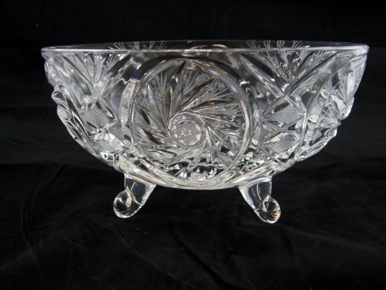 Vintage Lead Crystal Footed Candy Dish Germany Etsy