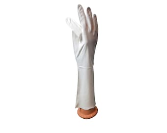 Women's White  Leather Gloves Long Above Wrist Gloves Soft Women's Gloves Vintage Fashion