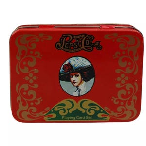 Pepsi Cola Playing Card Set Victorian Ladies Two Decks in Tin Vintage Hong Kong