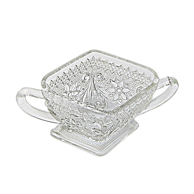 Tiara Sandwich Glass Diamond Shape Pressed Glass Sugar Bowl in Etsy