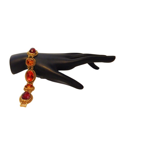 Joan Rivers Bracelet Large Faceted Cabochons Link… - image 5