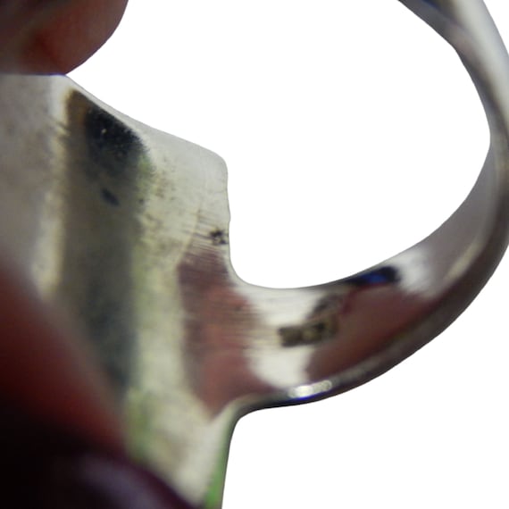 Red Jasper Sterling Silver Statement Ring: 1940s … - image 8